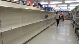 Empty shelves at London Sainsbury's amid coronavirus 'toilet paper crisis'