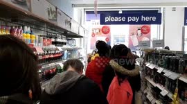 'Am I only allowed one?' Londoners queue for rationed hand sanitiser at Oxford Street Boots following second UK coronavirus death