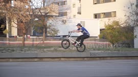 Extreme Bike Wheelie in Slow Motion!
