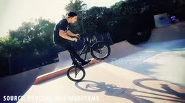 Man does crazy Tricks & huge Jumps on BMX Bike in a big Skatepark