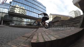 Cool BMX Trick on stairs