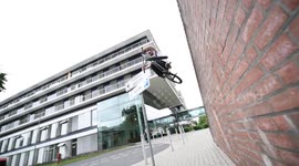 High BMX Jump on urban Spot