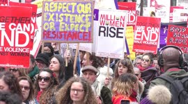 Million Women Rise: central London marchers denounce sexist violence