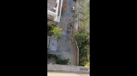 Protesters burn Chilean police with Molotov bomb