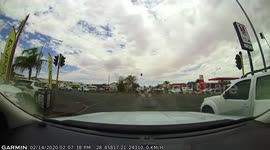 Close call, when pedestrian crossed the road during a green light. Pedestrian was almost run over.