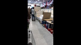 Some shelves almost empty in ALDI as Coronavirus panic buying begins in UK