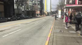 Seattle streets and buses empty as coronavirus fears kick in