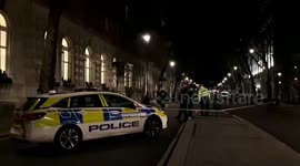 Police cordon off area in Westminster where knifeman was shot dead by armed police