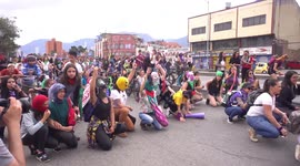 Thousands march in Bogota to mark International Women's Day