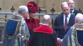 Royal family is leaving Westminster Abbey after Commonwealth Day