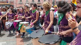 Thousands of women march in Quito, Ecuador for International Women's Day