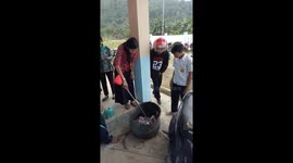 Female teacher catches three-metre-python hiding in school trashcan