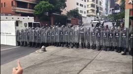 Venezuelan National Police clash with opposition protest