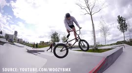 Fun Skatepark tricks with BMX Bikes