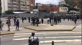 Venezuelan National Police clash with opposition protest