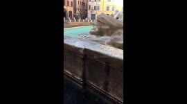 Eerie scenes at the Trevi Fountain, Rome, Italy, Corona Virus
