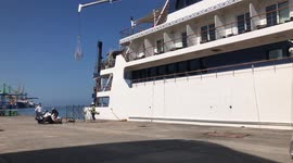 Australian Cruise Ship, Coral Adventure, docked in Makassar