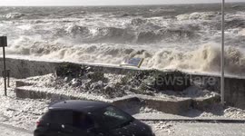 Fierce winds and high tide causes havoc on northwest England's Fylde Coast