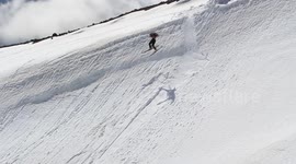 Skier nails two somersaults as he launches off Oregon slope