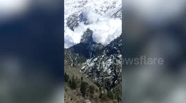 Terrifying moment massive avalanche hits hamlet in northern India