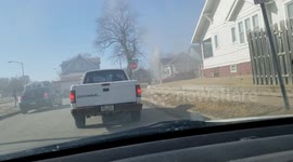 A burning house