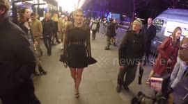 Ashley James and Kaz Crossley depart 'Mulan' film premiere as Disney pulls up red carpet over coronavirus