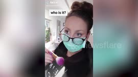 Hilarious video shows UK makeup artist carrying out an appointment through letterbox to avoid coronavirus