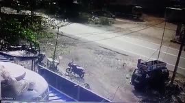 Luxury car crashes into a truck, car driver cheats death in Southern India