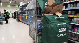 UK shoppers empty toilet roll shelves in Lincolnshire store
