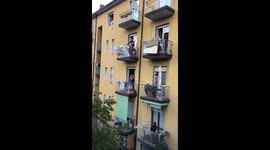 Amazing moment Italians use flashmob to sing national anthem to fight back against coronavirus lockdown