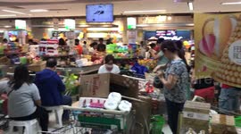 Philippine shoppers panic shop after their government declared a state of calamity
