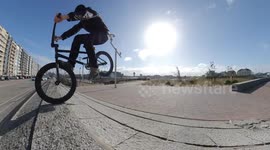 Cool BMX Bike Trick with crazy Fisheye Camera