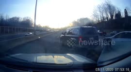 Shocking rear end crash smashes three cars on Maryland highway