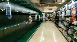 COVID-19 EMPTY SUPERMARKET SHELVES