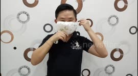 Dad turns turns diaper into face mask with simple hack