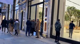 London's flagship Apple store on Regent Street seen closed as CEO Tim Cook announces ALL stores outside China to shut