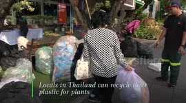 Locals in Thailand are recycling their plastic for plants