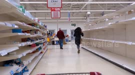 Empty supermarket shelves