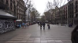 Almost no people are walking on the famous