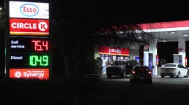 Toronto Canada gas prices drop to incredibly low levels not seen in many years due to the oil price crash and economic collapse due to the COVID-19 pandemic