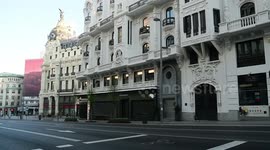 Coronavirus: Madrid streets deserted amid country-wide lockdown