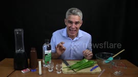 Australian science teacher demonstrates one way of making hand sanitiser at home
