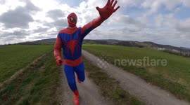 Super funny Spiderman goes crazy and fights Corona Virus :) / confused jumping and running