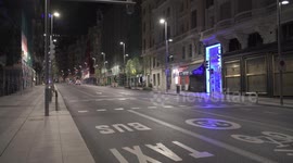 A general view of Gran Vía . State of emergency for 15 days due to coronavirus (Covid-19) outbreak in Madrid, Spain on March 15th, 2020.