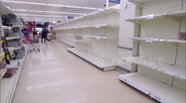Tesco shoppers strip shelves bare in Sheerness, Kent