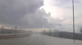 Storm chasers drive through the core of Missouri supercell