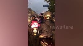 Drivers pass through checkpoints during coronavirus lockdown in Manila