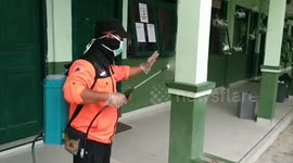 Schools and places of worship in Indonesia sprayed with disinfectant during COVID-19 pandemic