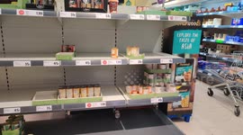 Empty shelves at Lidl in Greenwich, UK