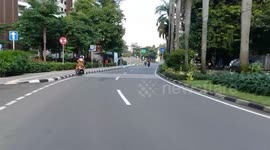 due to Corona Virus Jakarta city is quiet during working hours